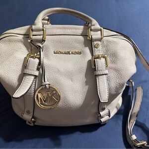 Michael Kors Cream Satchel with Gold Accents
